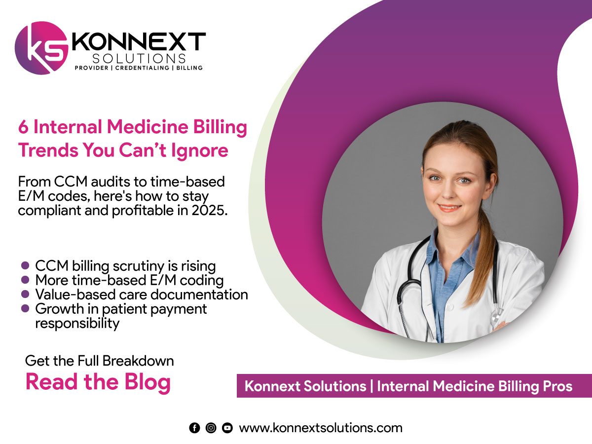 You are currently viewing 6 Internal Medicine Billing Trends in 2025 – How Konnext Solutions Helps You Stay Ahead
